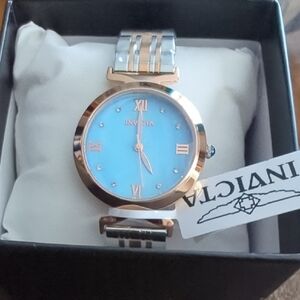 Invicta Women's Rose Gold and Blue Watch